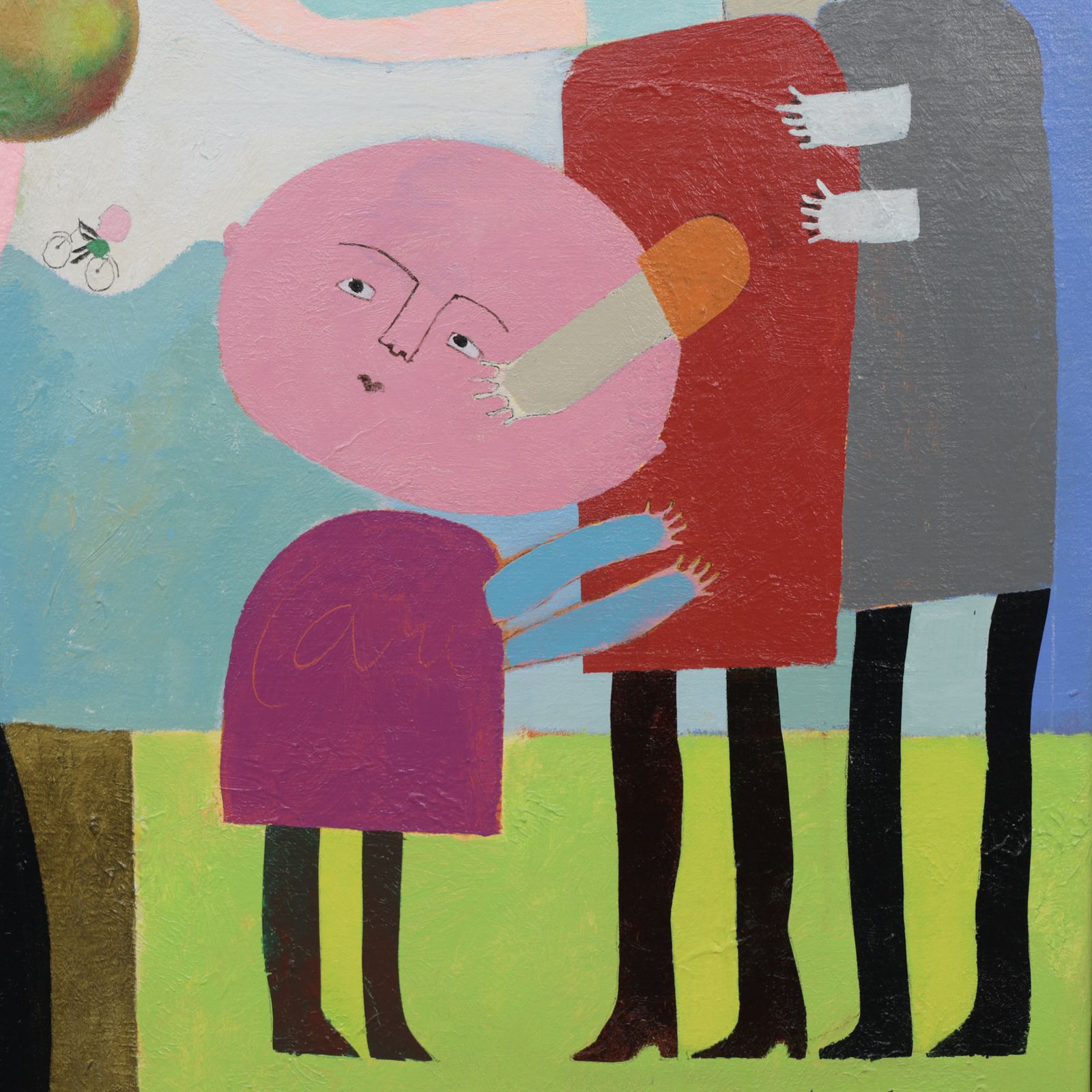 Poetic Family Scene With Horse Painting By Wouter Stips, Netherlands, 2006 photo buy