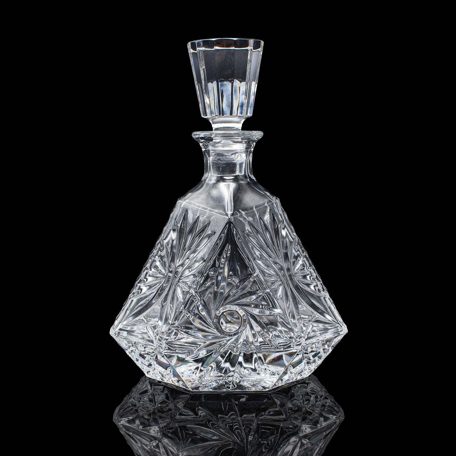 Vintage Liqueur Decanter, English, Crystal Glass, Spirit Bottle, Barware, C.1970 photo 712.0