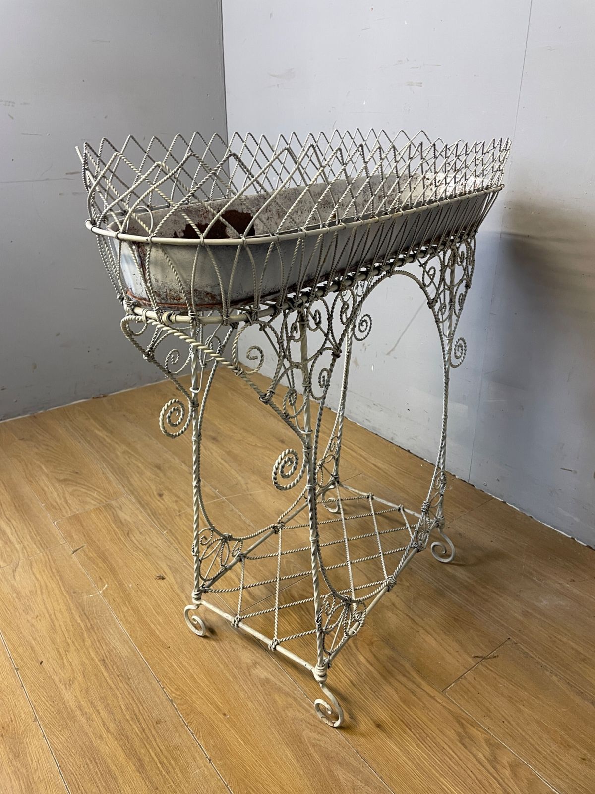 Edwardian Country House Wire Work Conservatory Plant Stand photo vintage