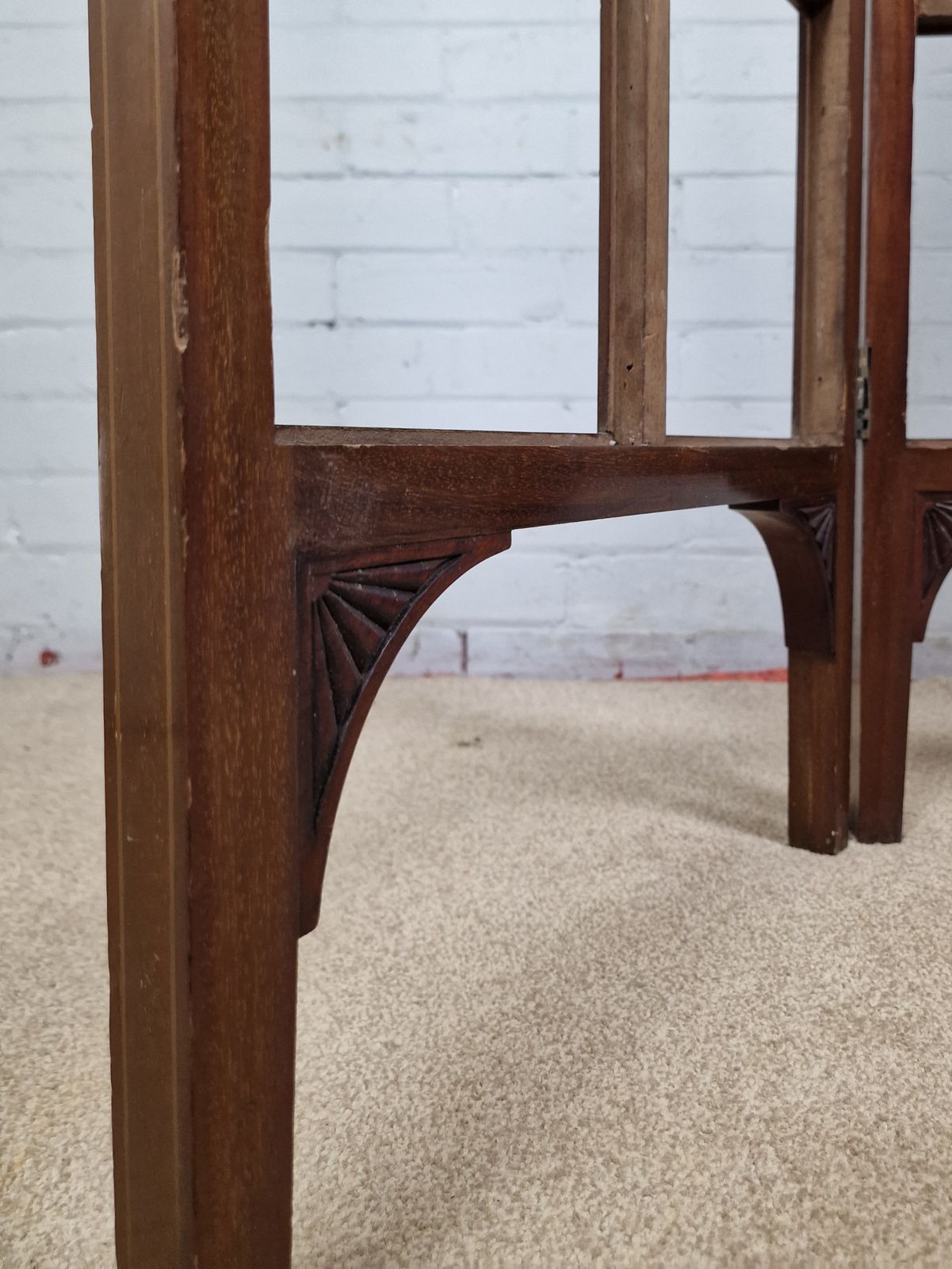 Antique Mahogany Folding Screen   Edwardian (1901   1910) photo vintage