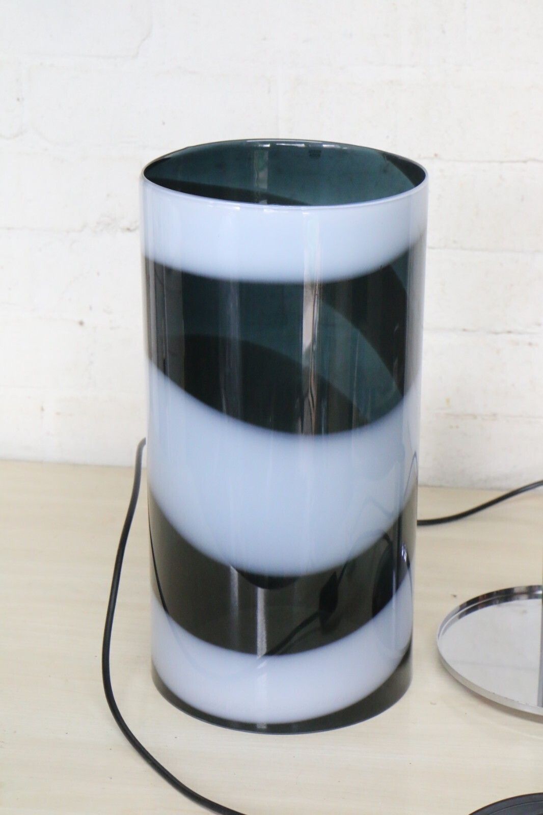Table Lamp A Kosta Boda "Power" Glass Black & White Lamp Anna Ehrner Signed Vgc photo buy