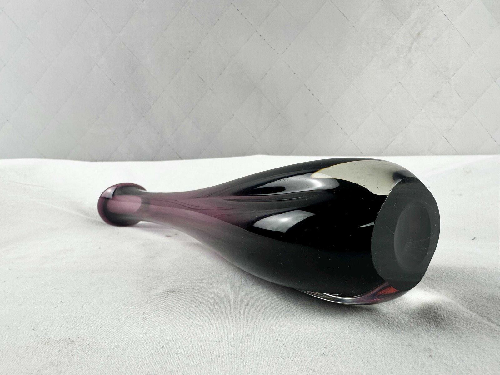 photo for sale Trio Of Swedish And Italian Mid Century Amethyst Art Glass/Vases 1960