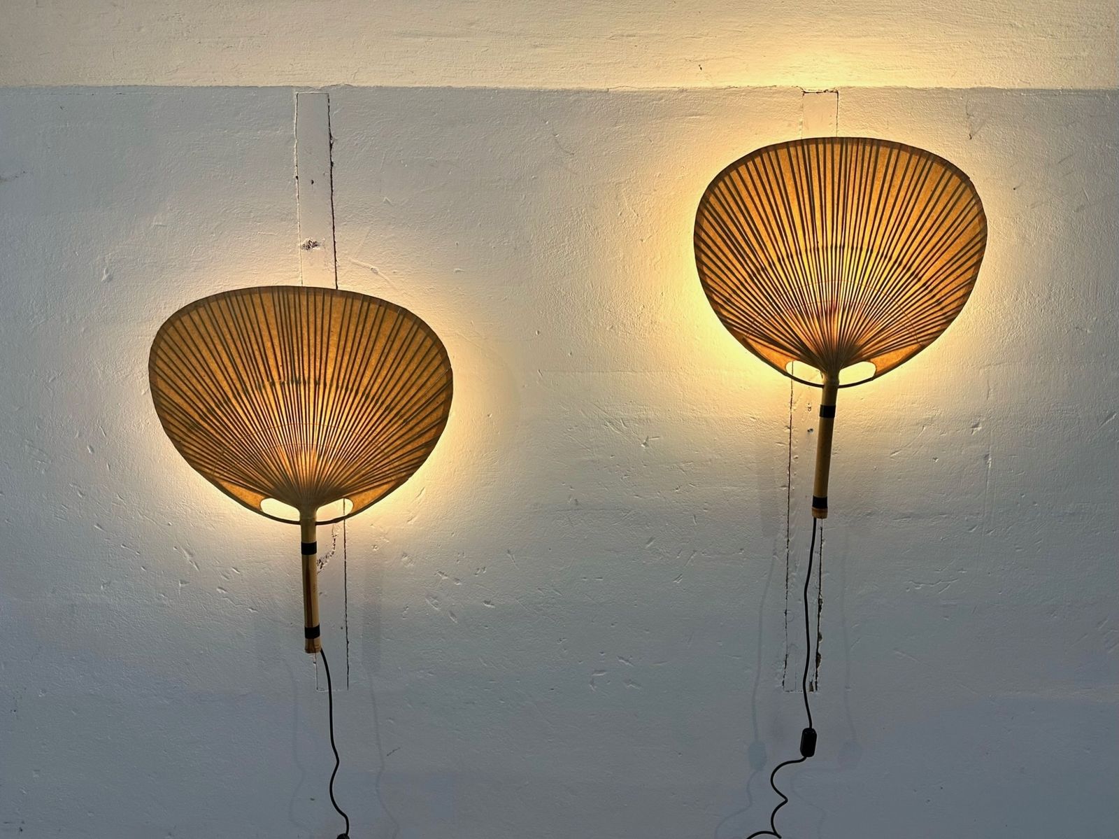 Ingo Maurer Uchiwa III Wall Lamps For M Design, 1973 photo 6850.0