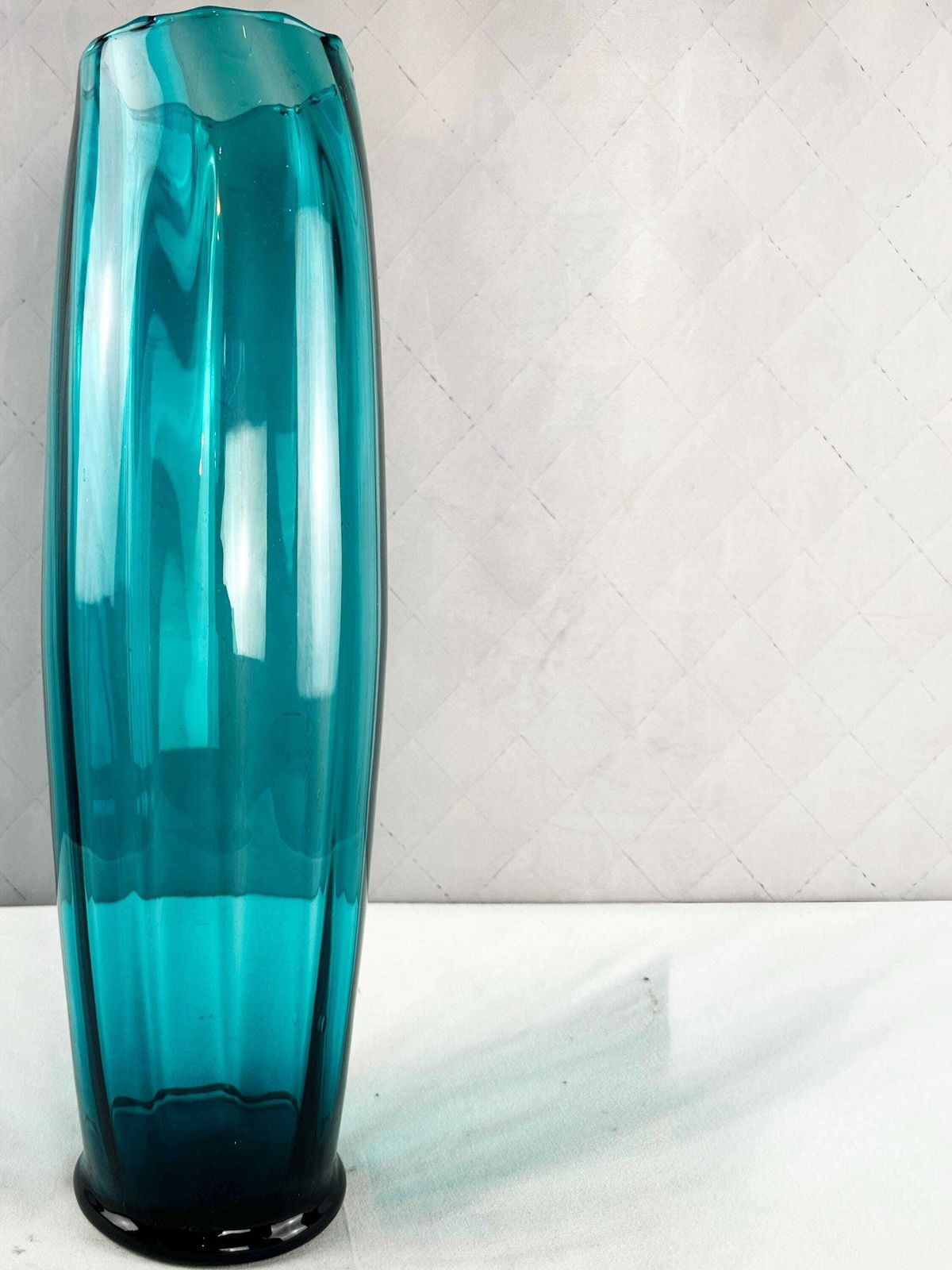Mid Century Empoli Glass Vases: Aqua Marine, Teal, Emerald Tones (Set Of 4) photo buy