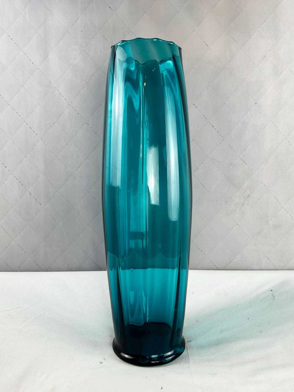 photo furniture Mid Century Empoli Glass Vases: Aqua Marine, Teal, Emerald Tones (Set Of 4)