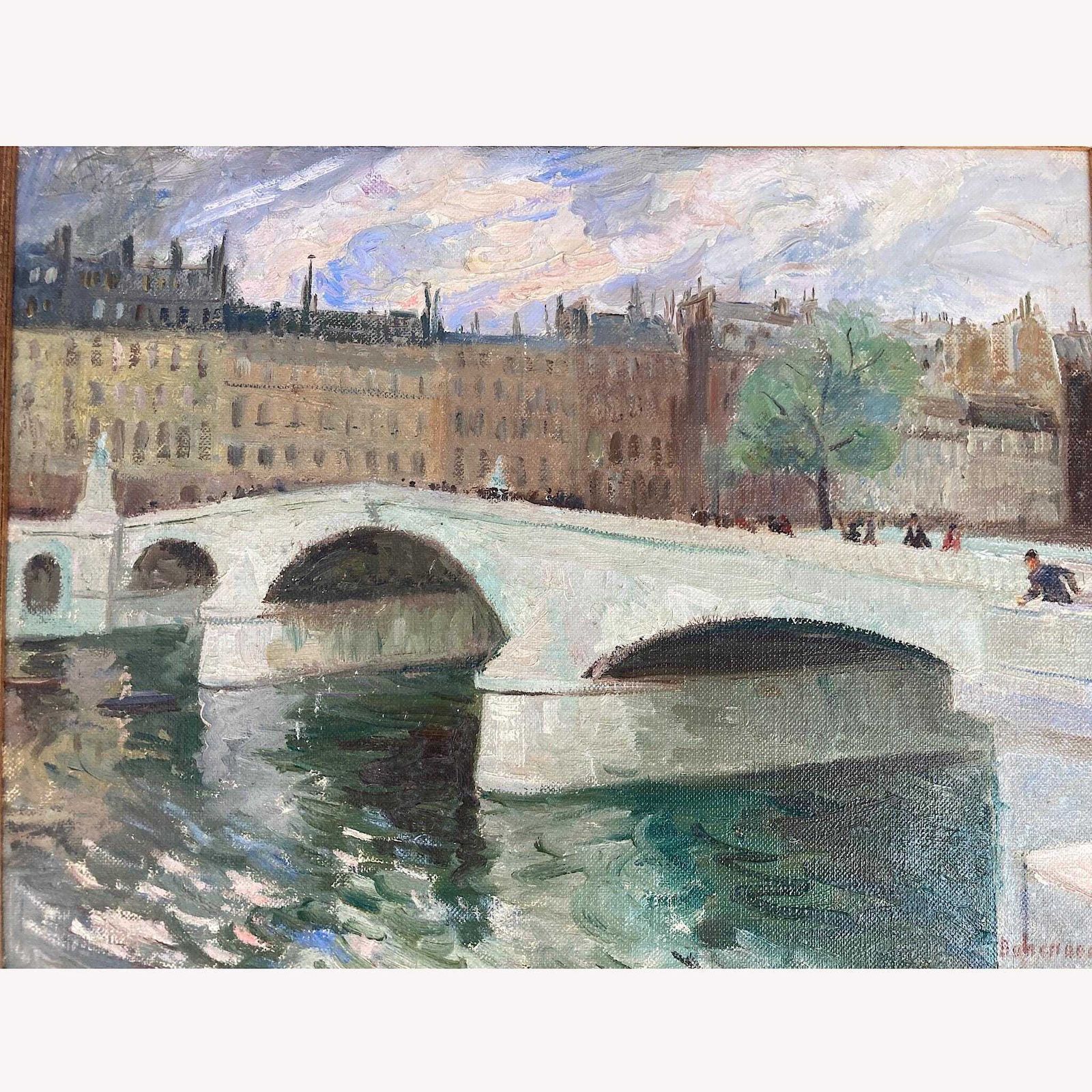 Paris   An Original Vintage Painting Of Paris Circa 1950   Framed Oil On Canvas photo for sale