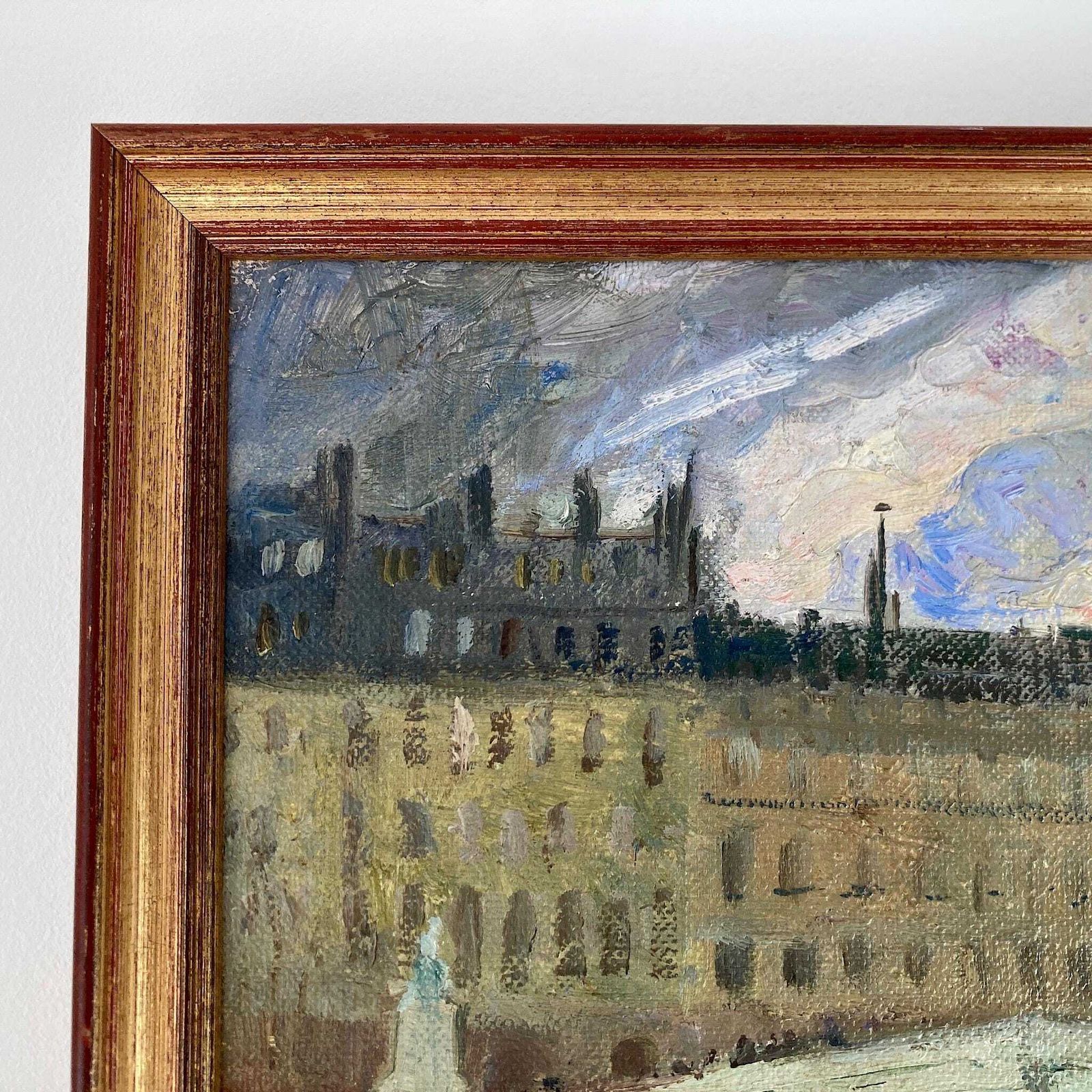 Paris   An Original Vintage Painting Of Paris Circa 1950   Framed Oil On Canvas photo 460.0