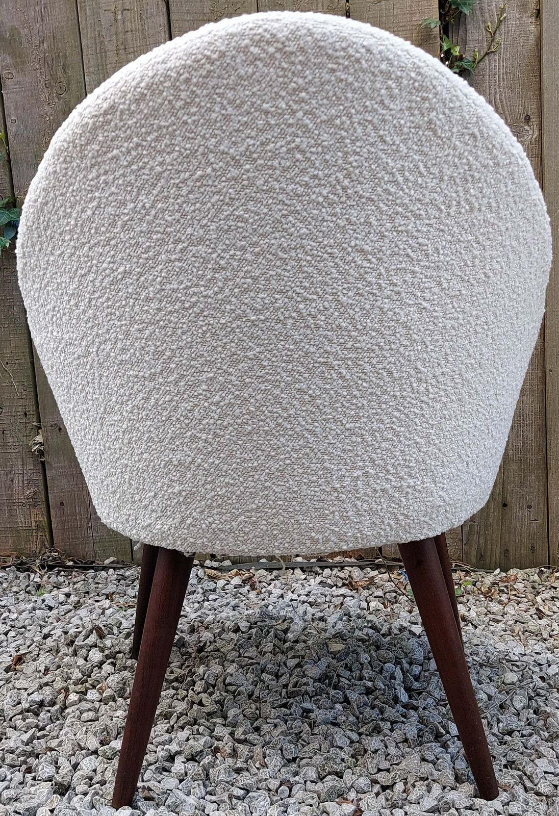 Mid Century Modern Ivory Boucle Tub 'Penguin' Chair photo for sale
