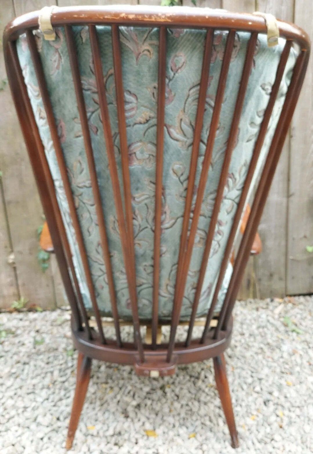 Mcm High Back Ercol 478 Chair Traditional Dark Finish Refurbished Blue Label photo Furniture