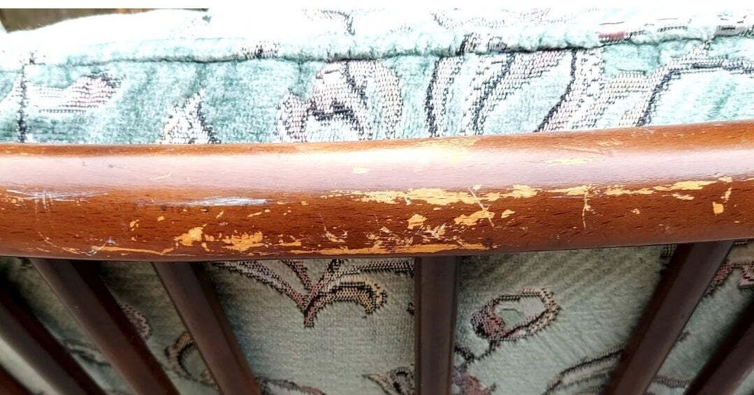 Mcm High Back Ercol 478 Chair Traditional Dark Finish Refurbished Blue Label photo vintage