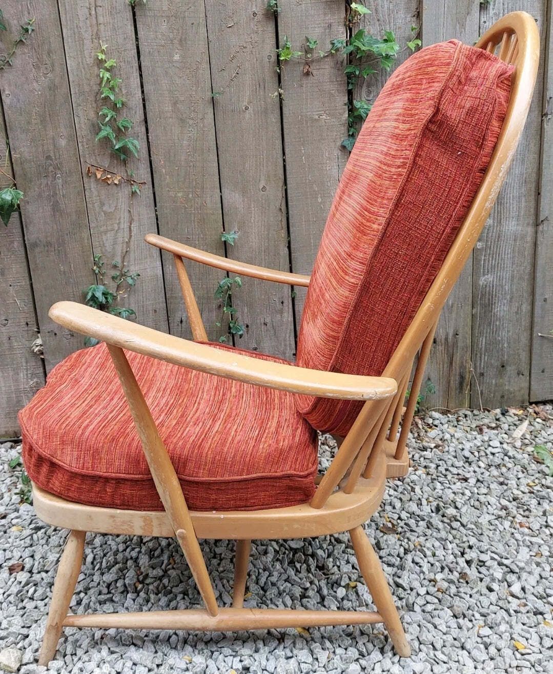 Mid Century Modern Blonde Ercol 203 Armchair New Upholstery photo Furniture