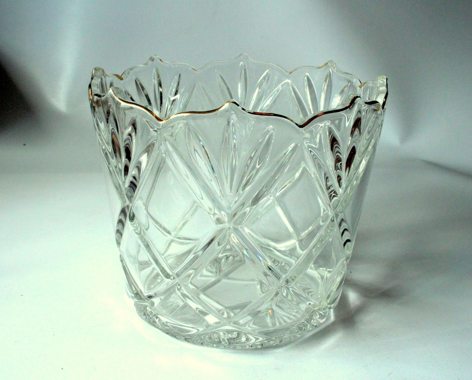 1930s Heavy Lead Crystal Glass Ice Bucket   Champagne Cooler