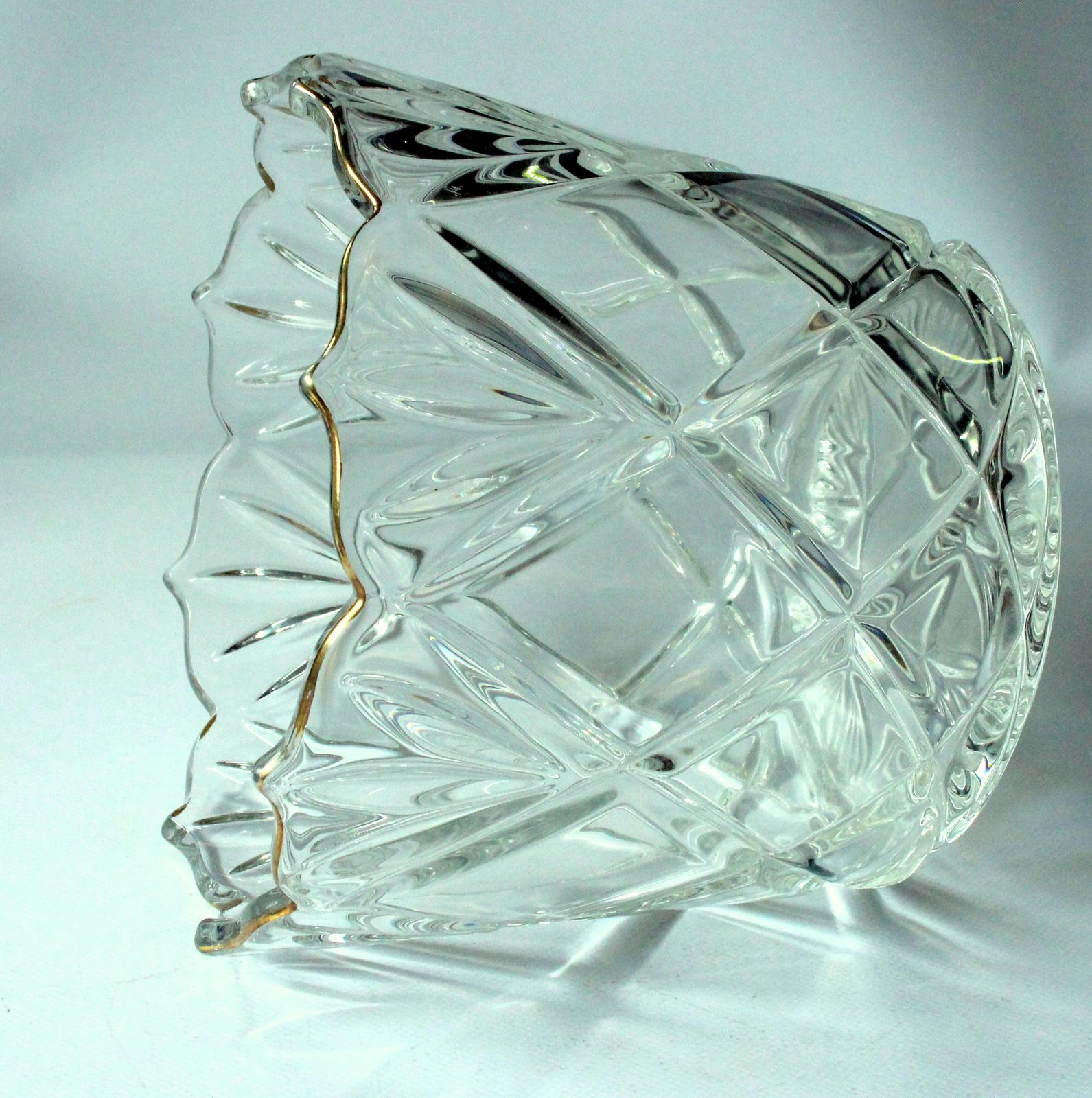 1930s Heavy Lead Crystal Glass Ice Bucket   Champagne Cooler photo buy