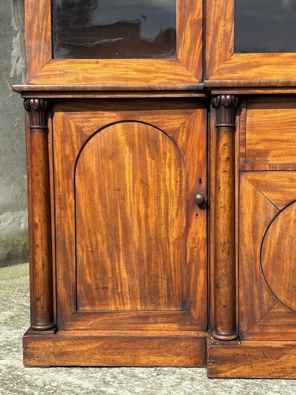 Untouched 19th Century William IV Period Mahogany 4 Door Library Bookcase photo vinterior