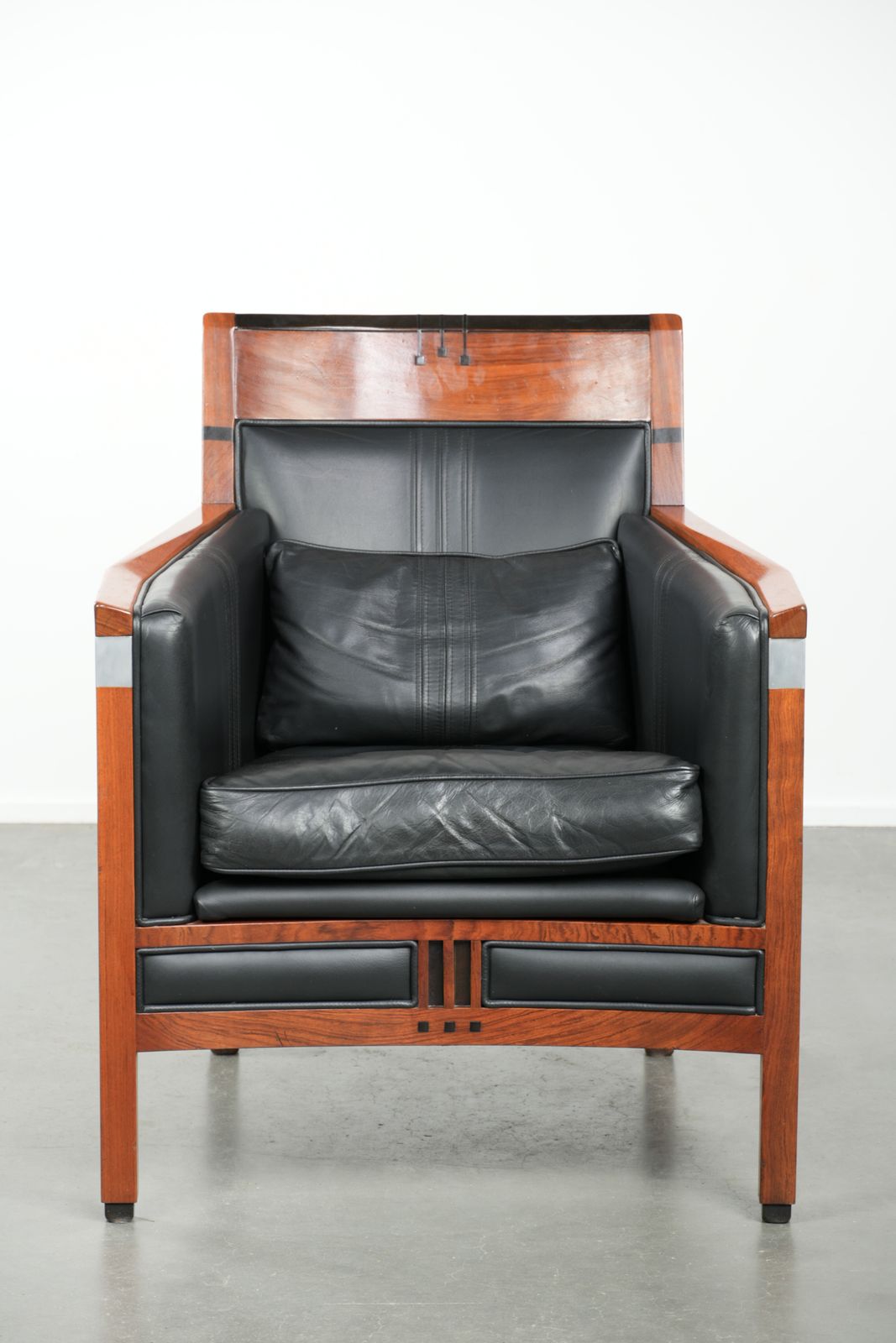 Zwarte Leren Art Deco Fauteuil, Schuitema Decoforma Serie, Goede Staat photo furniture
