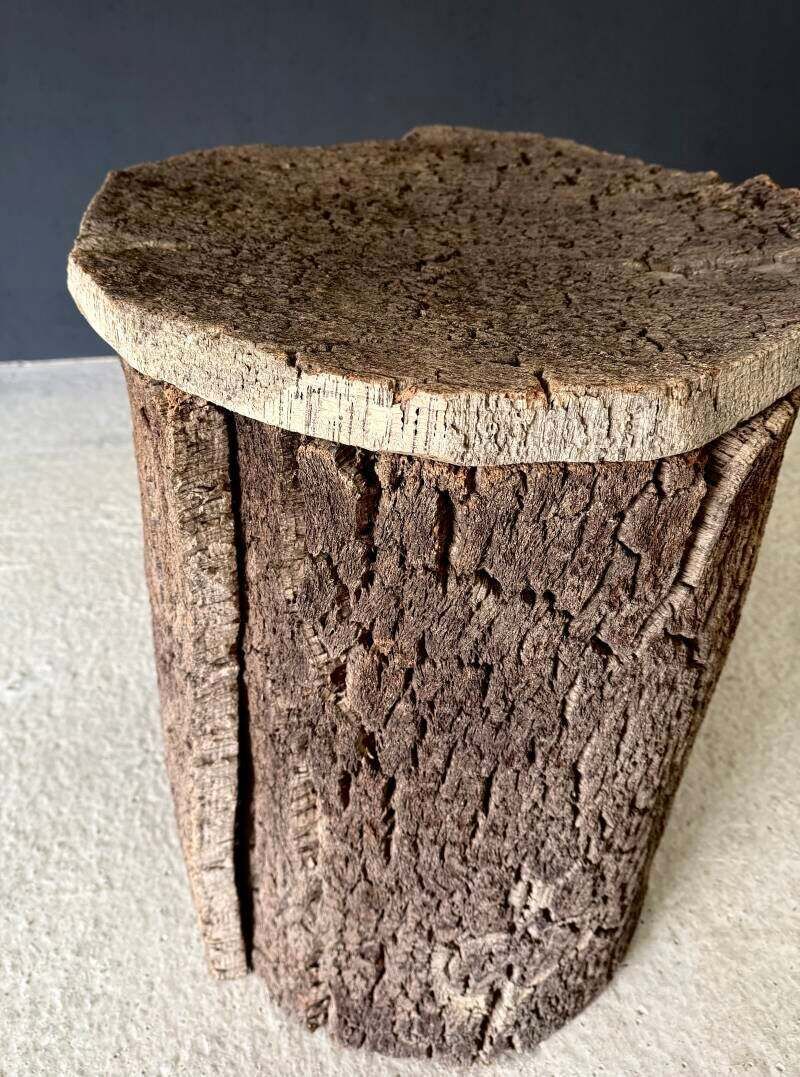 Furniture Early 20th Century Artisan Made Cork Side Table Set, Portugal photo