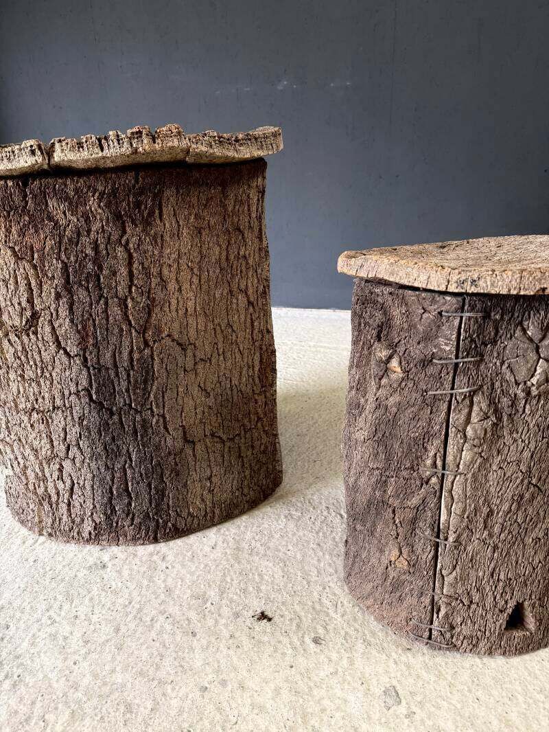 photo buy Early 20th Century Artisan Made Cork Side Table Set, Portugal