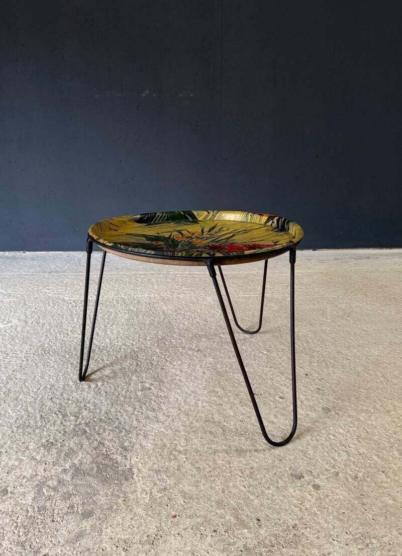 1950's French Design Tripod Tray Side Table photo 385.0