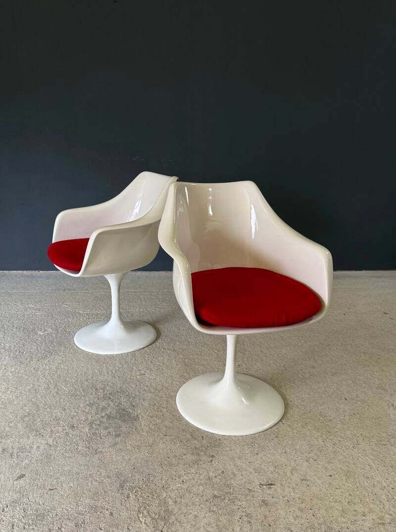 1960's Midcentury Modern Design Tulip Swivel Armchair Set photo buy