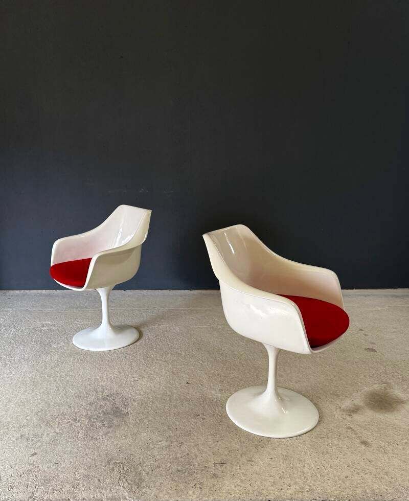 photo for sale Set Van 2 Mid Century Modern Tulip Draaifauteuils, Jaren 1960
