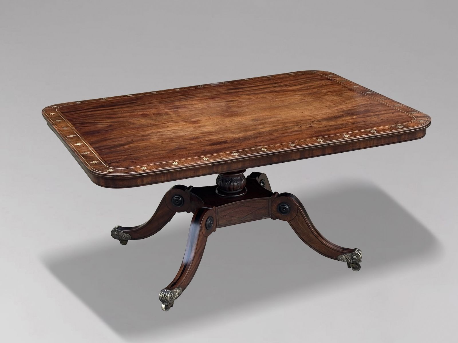 18th Century George III Period Mahogany Brass & Ebony Inlay Centre Table photo furniture