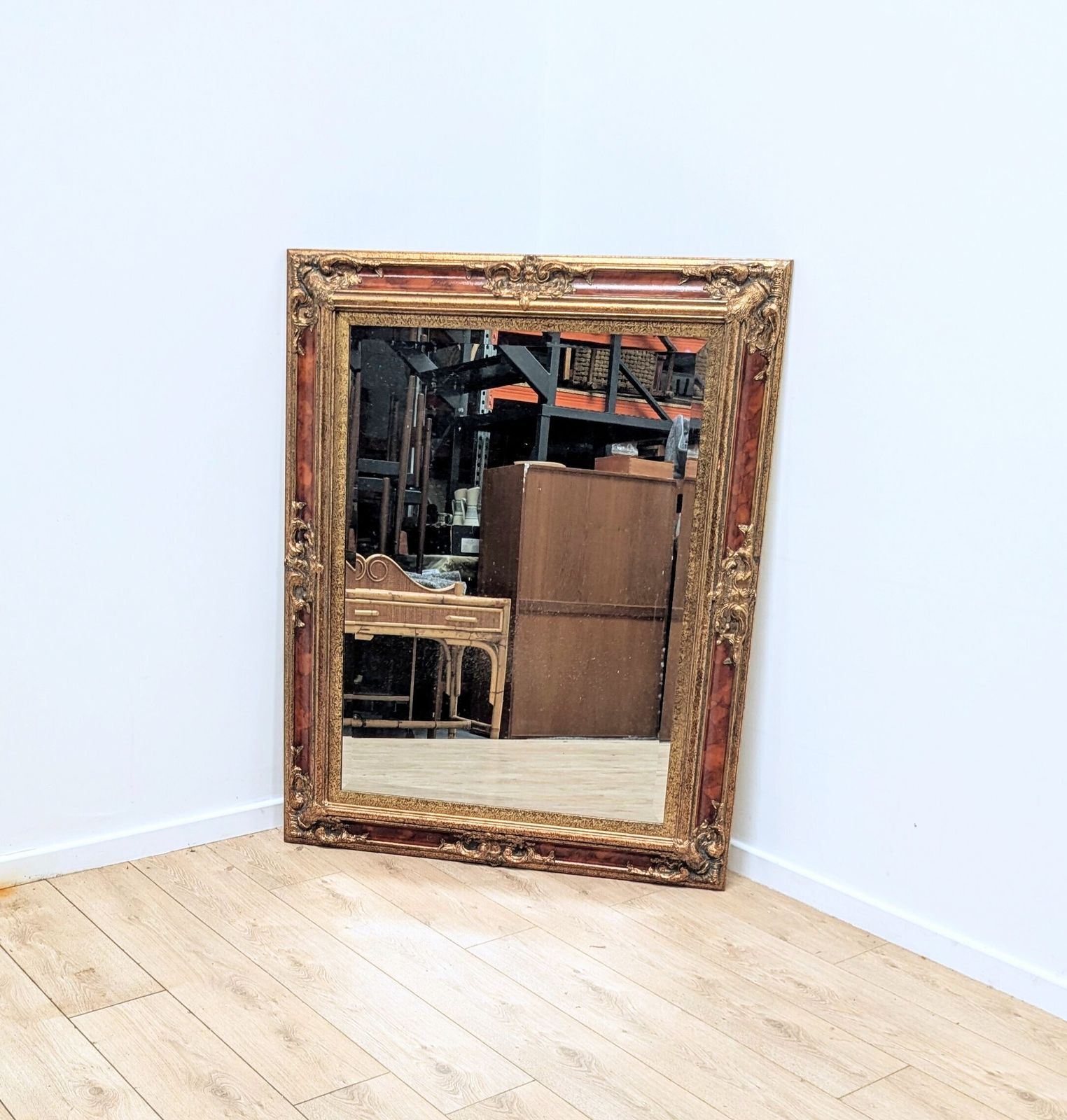 19th Century Style Gilt & Lacquered Bevelled Mirror Delivery Available 0163 photo for sale