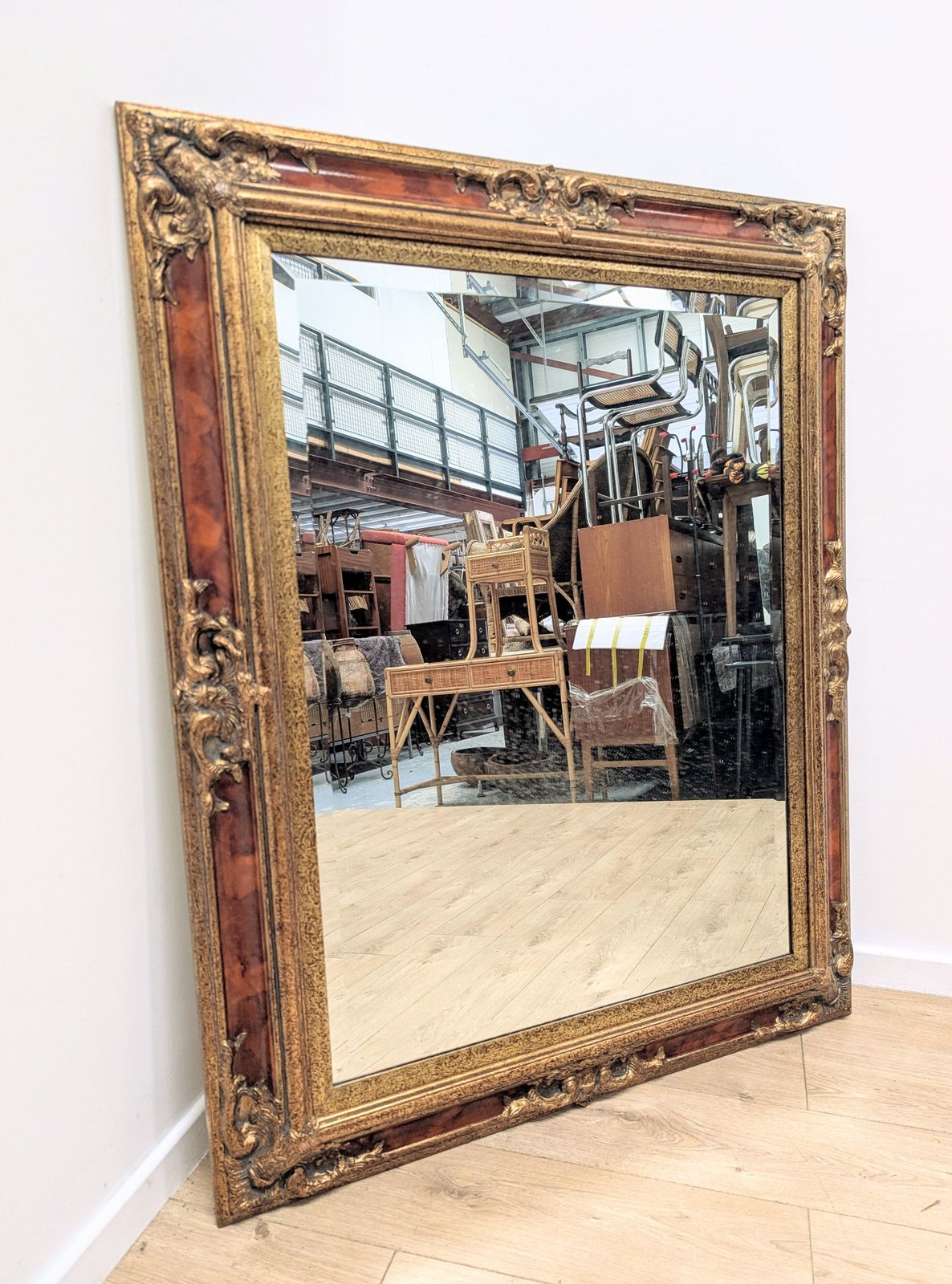 19th Century Style Gilt & Lacquered Bevelled Mirror Delivery Available 0163 photo vinterior