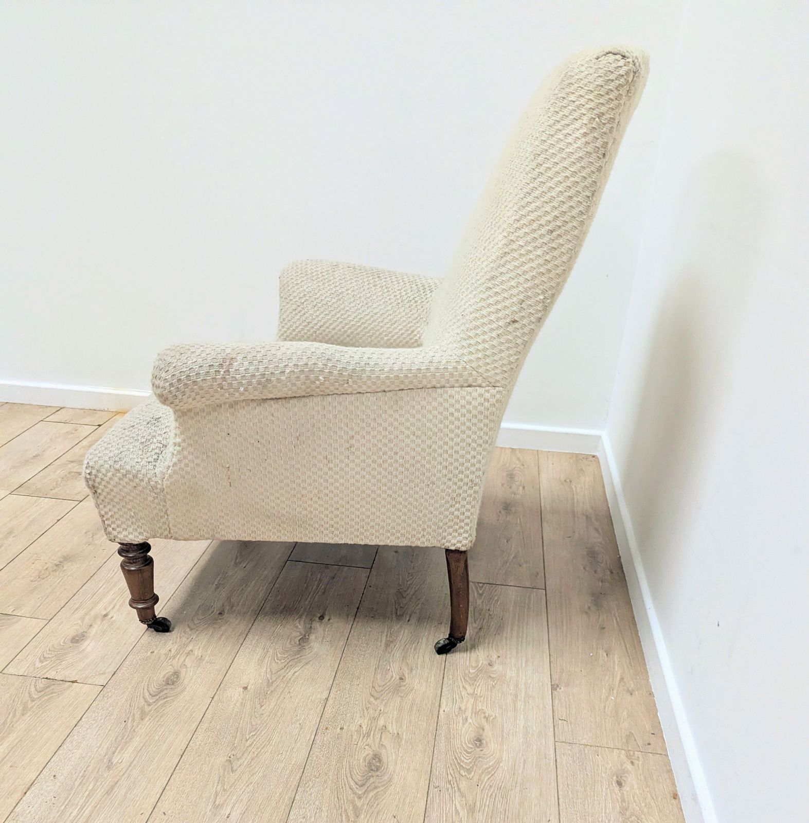 495.0 Early 20th Century Victorian Library Chair On Casters  Delivery Available 0290 photo