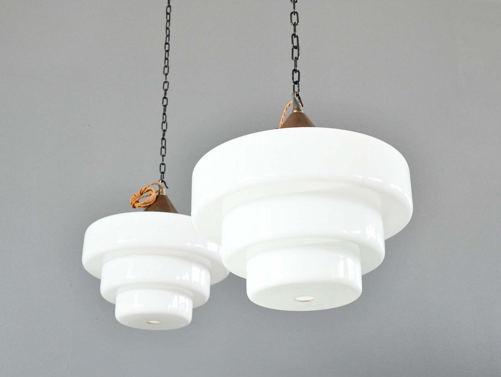 Art Deco Opaline Lights By Edison Circa 1930s photo Lighting
