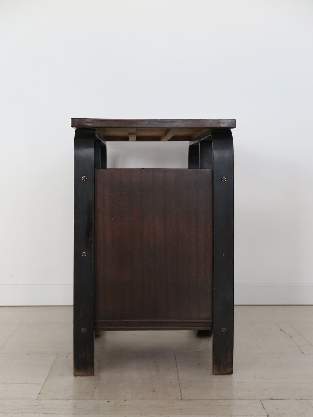 Giuseppe Pagano Pogatschnig Dark Wood Desk For Gino Maggioni, Italy 1940s photo vintage