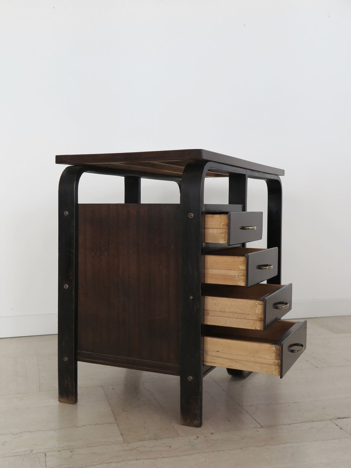 Giuseppe Pagano Pogatschnig Dark Wood Desk For Gino Maggioni, Italy 1940s photo for sale