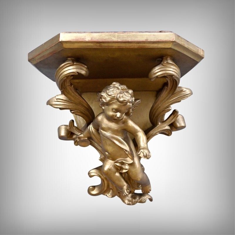 Pair Of Gilt Wood Wall Sconces – Late 19th Century photo furniture