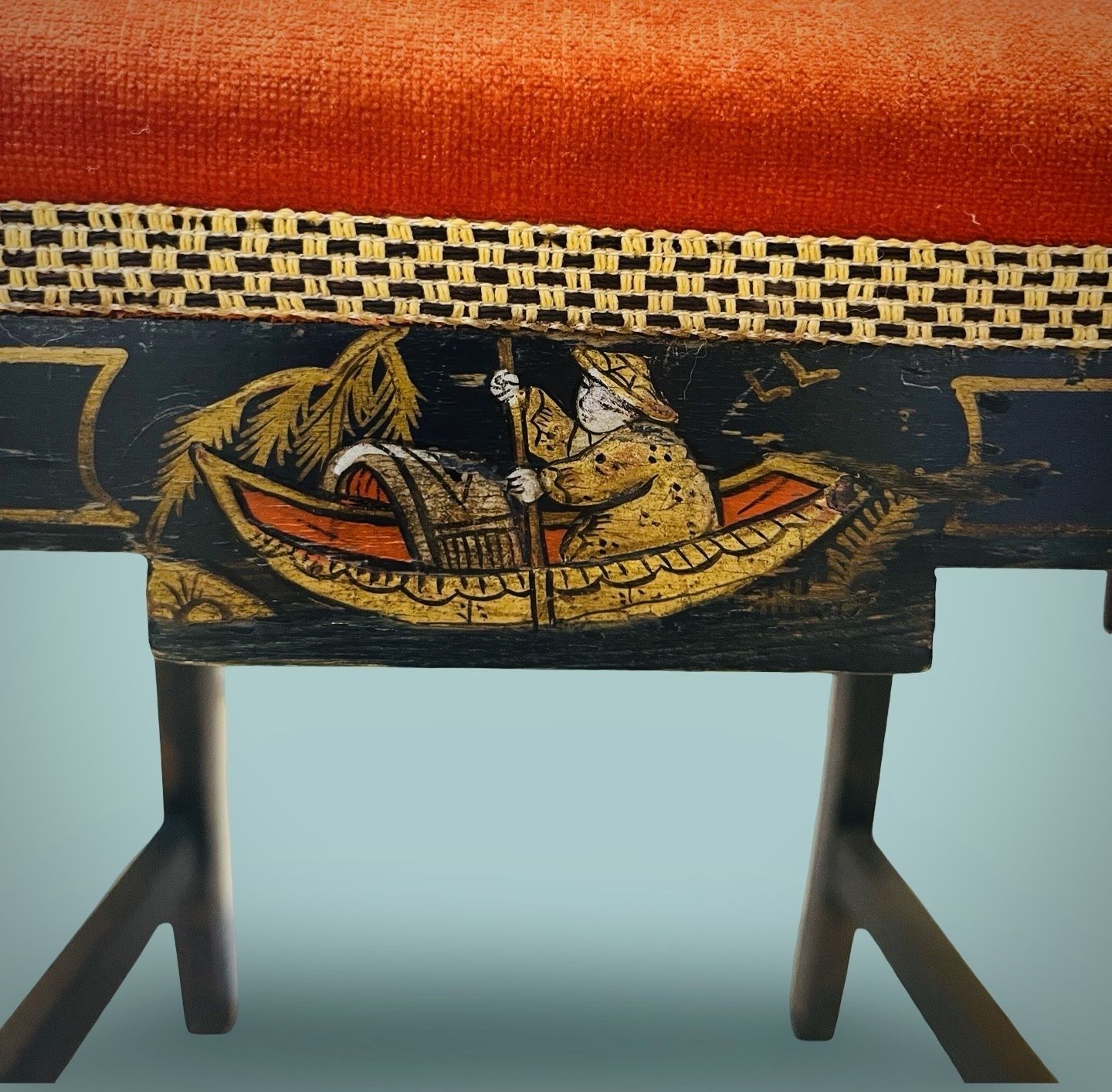 A Pair Of Good Aesthetic Period Chinoiserie Japanned Chairs C.1900 Antique photo vintage