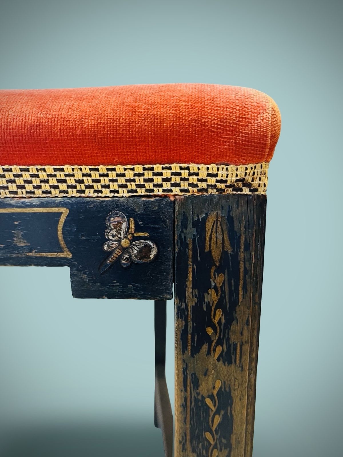 photo furniture A Pair Of Good Aesthetic Period Chinoiserie Japanned Chairs C.1900 Antique