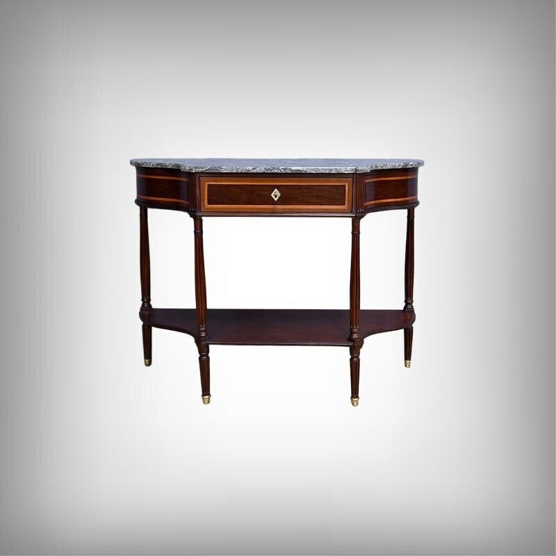 Mahogany And Marble Console Table, Louis XVI Period – Late 18th Century