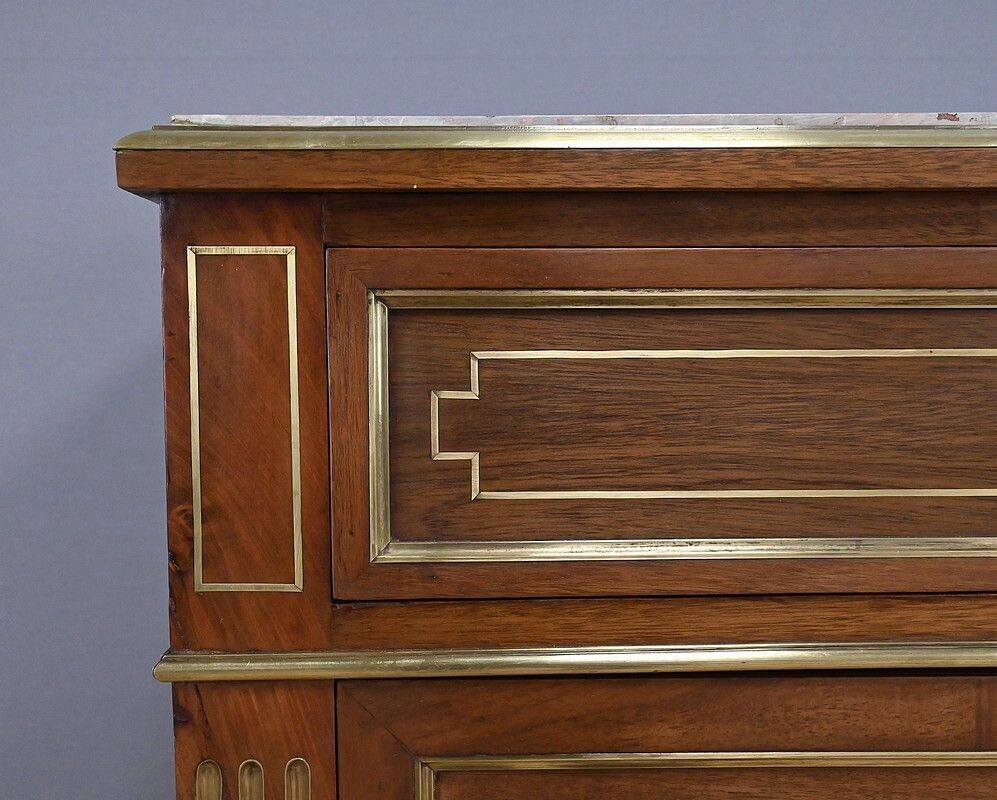 Mahogany Secretary Desk, Louis XVI Style, Napoleon III Period – Second Half Of The 19th Century photo vintage