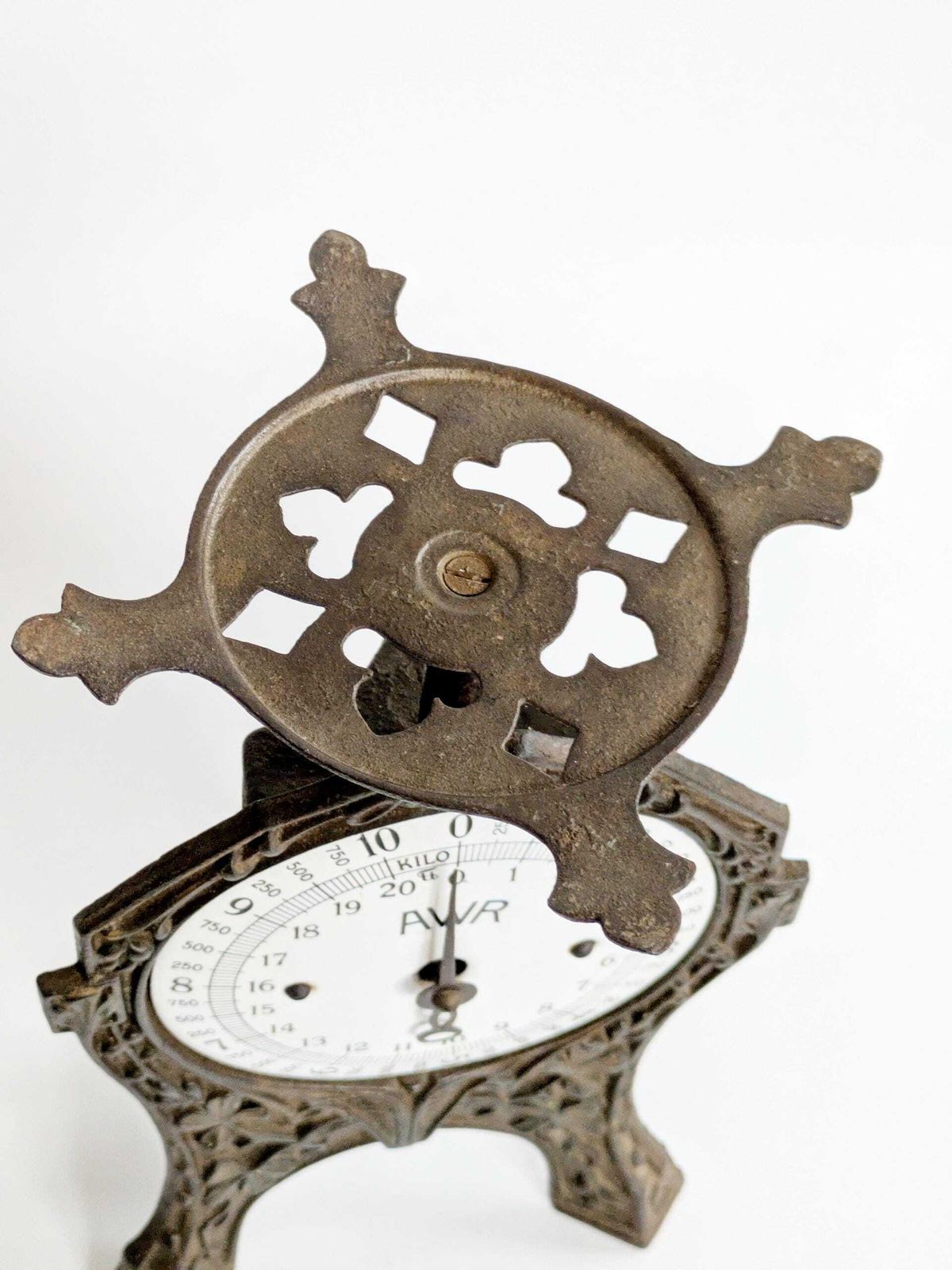 photo for sale Vintage Awr Cast Iron Kitchen Scale Art Nouveau German Decorative Scale, Country Decor