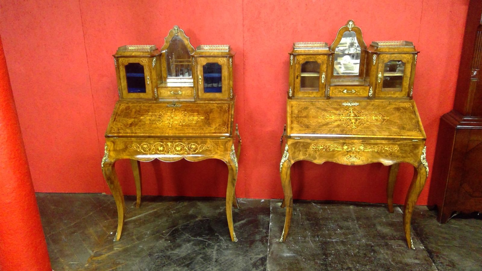 Pair Of Victorian Walnut Bonheur De Joures