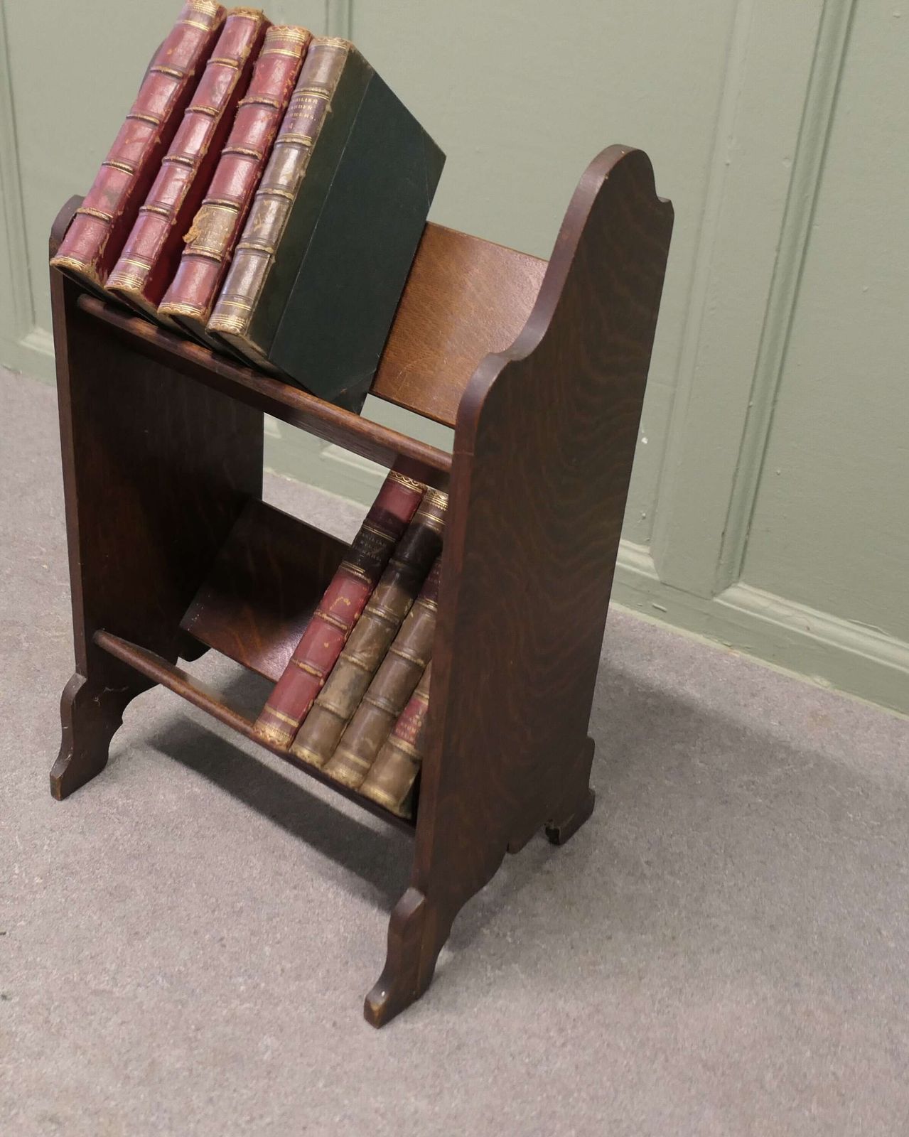 Arts & Crafts Open Front Slope Shelf Fireside Book Trough photo furniture