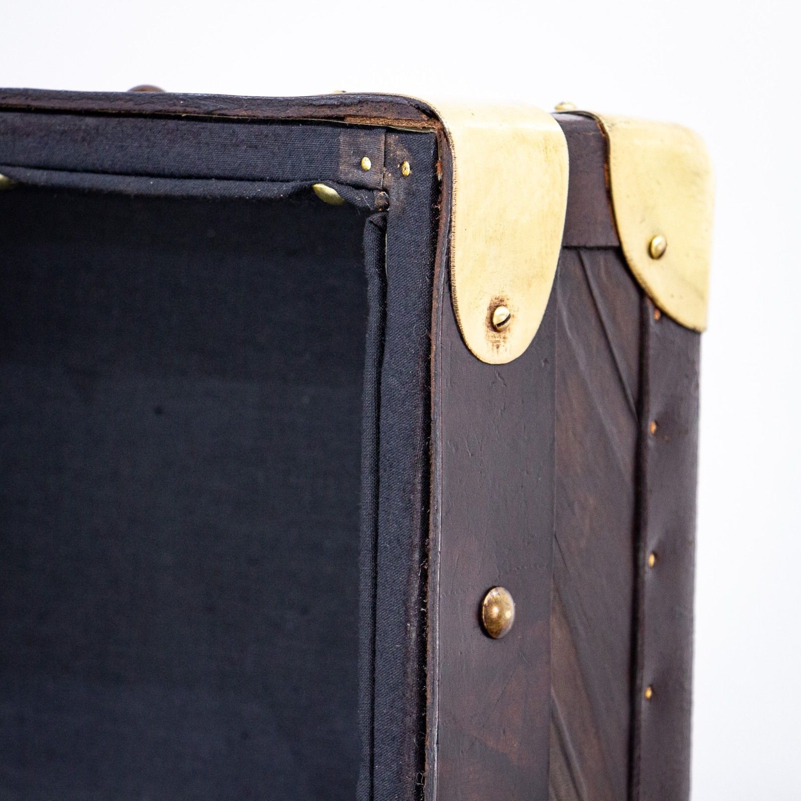 Pair Of Leather Trunks Or Storage Boxes photo vintage