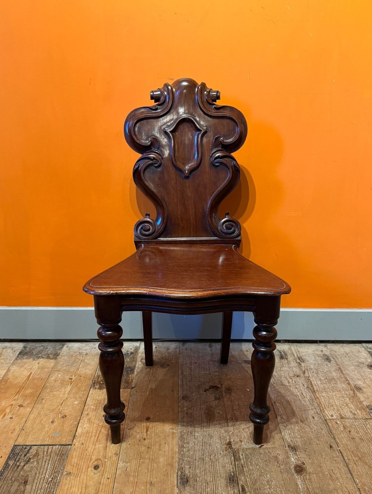 Victorian Mahogany Hall Chair, 1800s