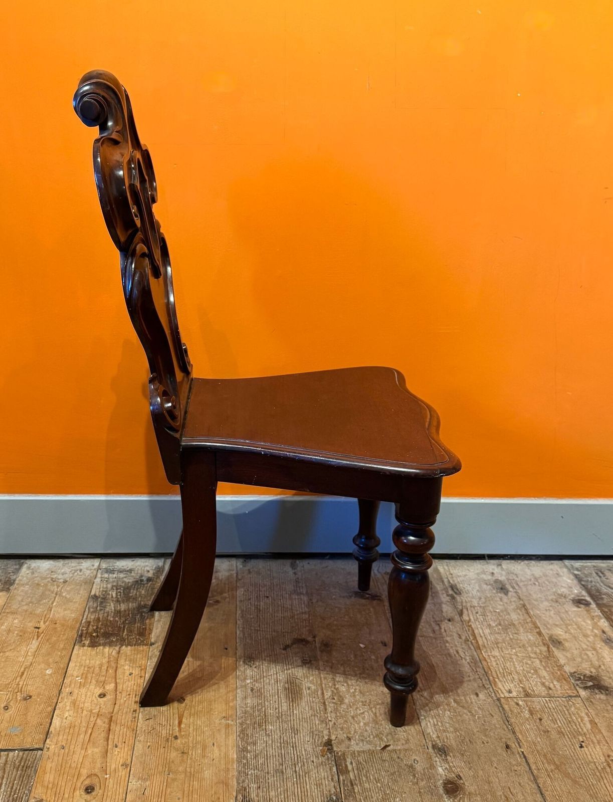 Victorian Mahogany Hall Chair, 1800s photo 140.0