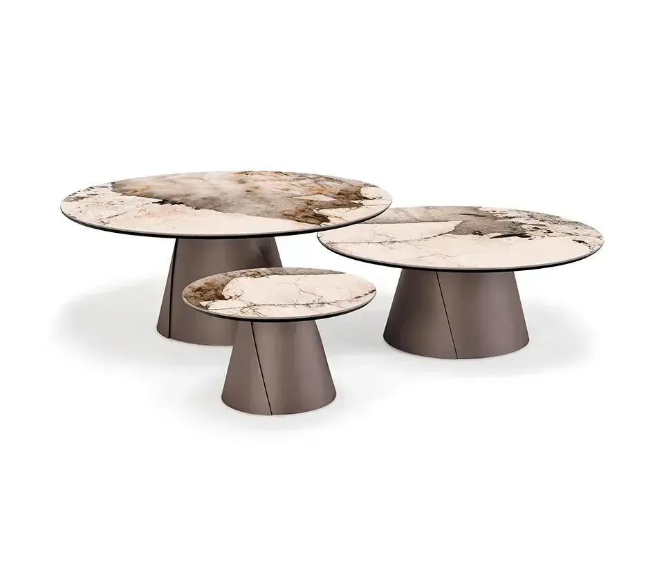 photo furniture Cattelan Italia Albert Keramik Coffee Tables (Pair) – Breccia Marble