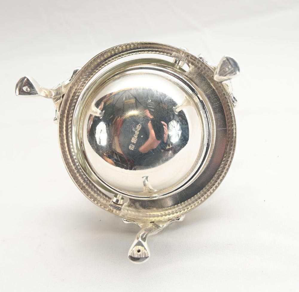 Silver Plated Ashtray With Glass Insert And Dome Cover photo buy