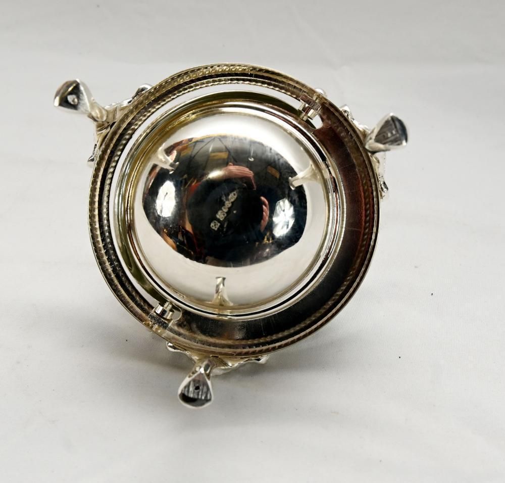 Silver Plated Ashtray With Glass Insert And Dome Cover photo vintage