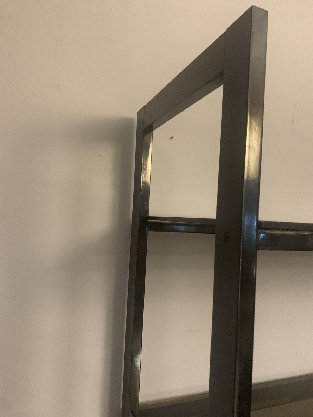 Chrome Metal And Opaque Glass Shelf 20th Century photo buy