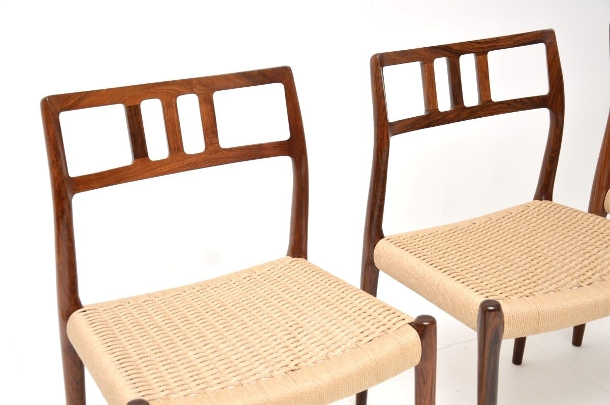 photo for sale Set Of Four Danish Vintage Rosewood Model 79 Chairs By Niels Moller
