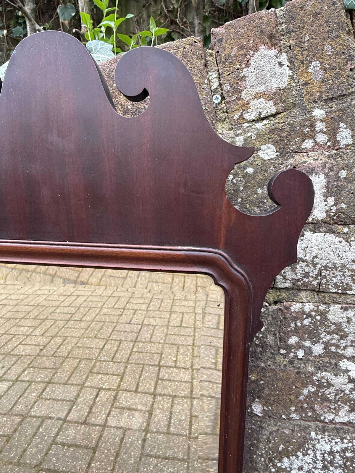 photo furniture Vintage Mahogany Chippendale Style Wall Mirror Georgian Revival Late Victorian Decor