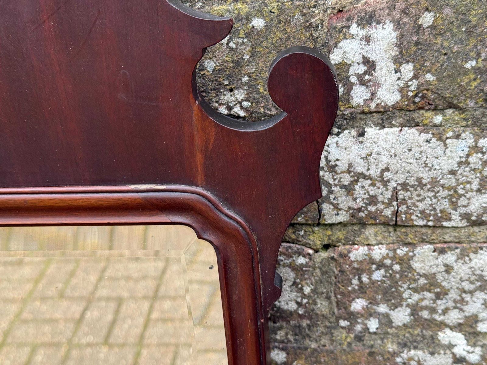 Home Decor Vintage Mahogany Chippendale Style Wall Mirror Georgian Revival Late Victorian Decor photo