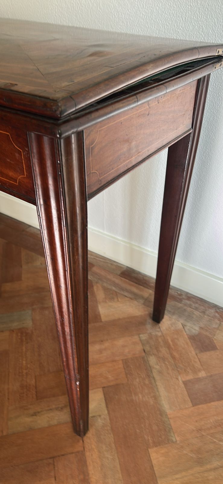 An Antique George III Mahogany Fold Over Card Or Bridge Table photo vinterior